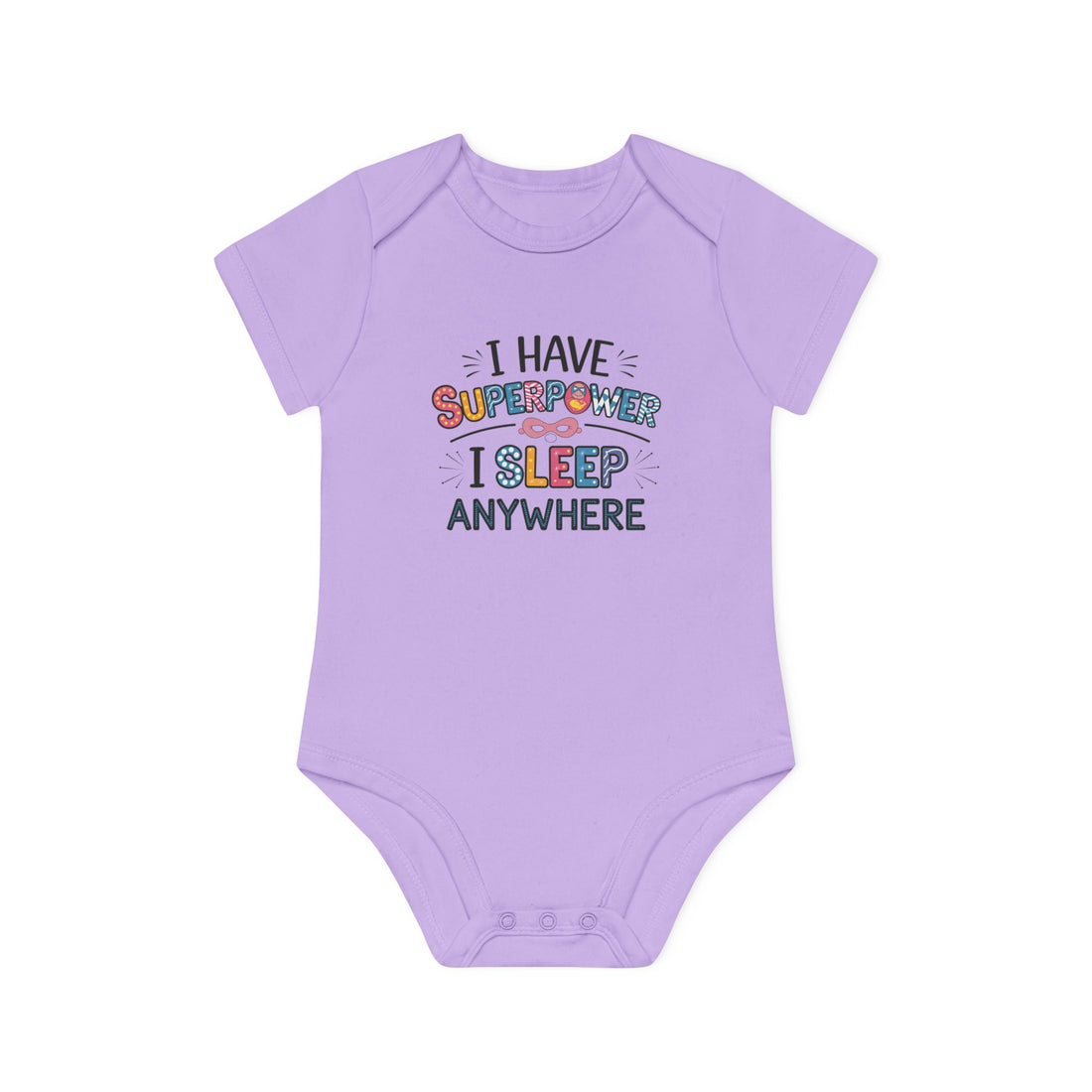 "I have superpower I sleep anywhere" Baby Organic Short Sleeve Bodysuit