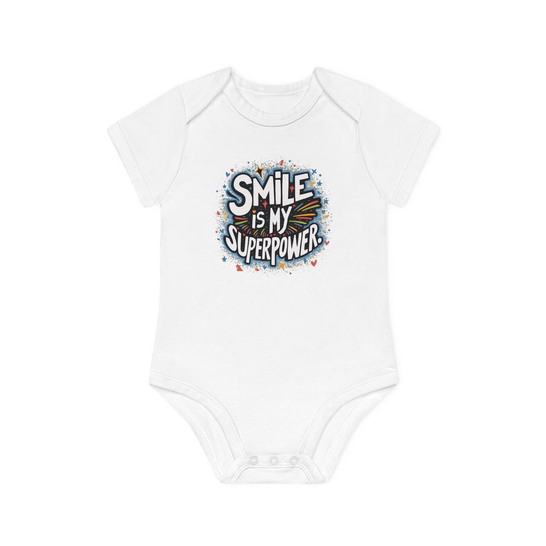 "Smile is my superpower" Baby Organic Short Sleeve Bodysuit