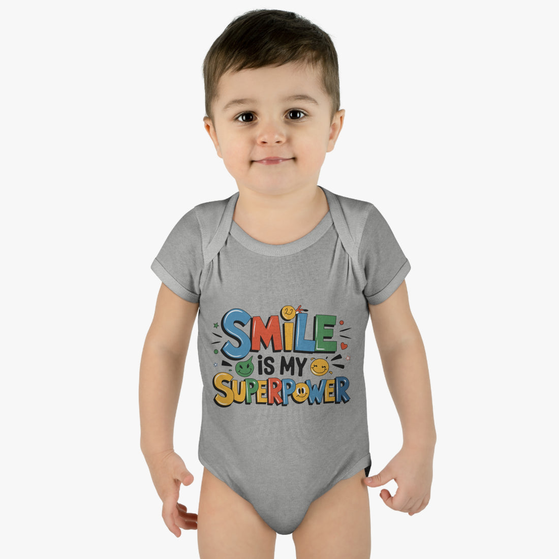 "Smile is my superpower" Infant Baby Rib Bodysuit