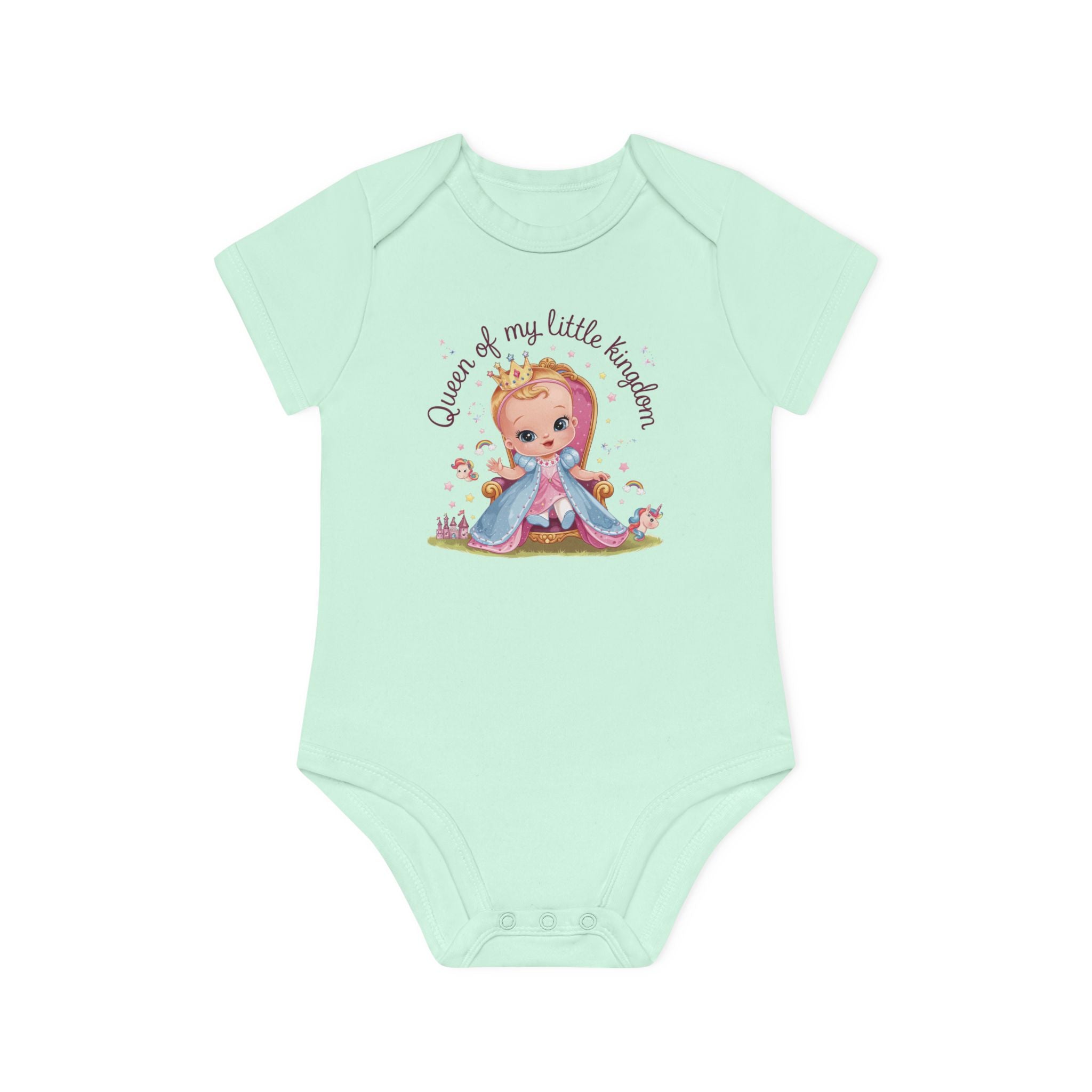 "Queen of my little kingdom" Baby Organic Short Sleeve Bodysuit
