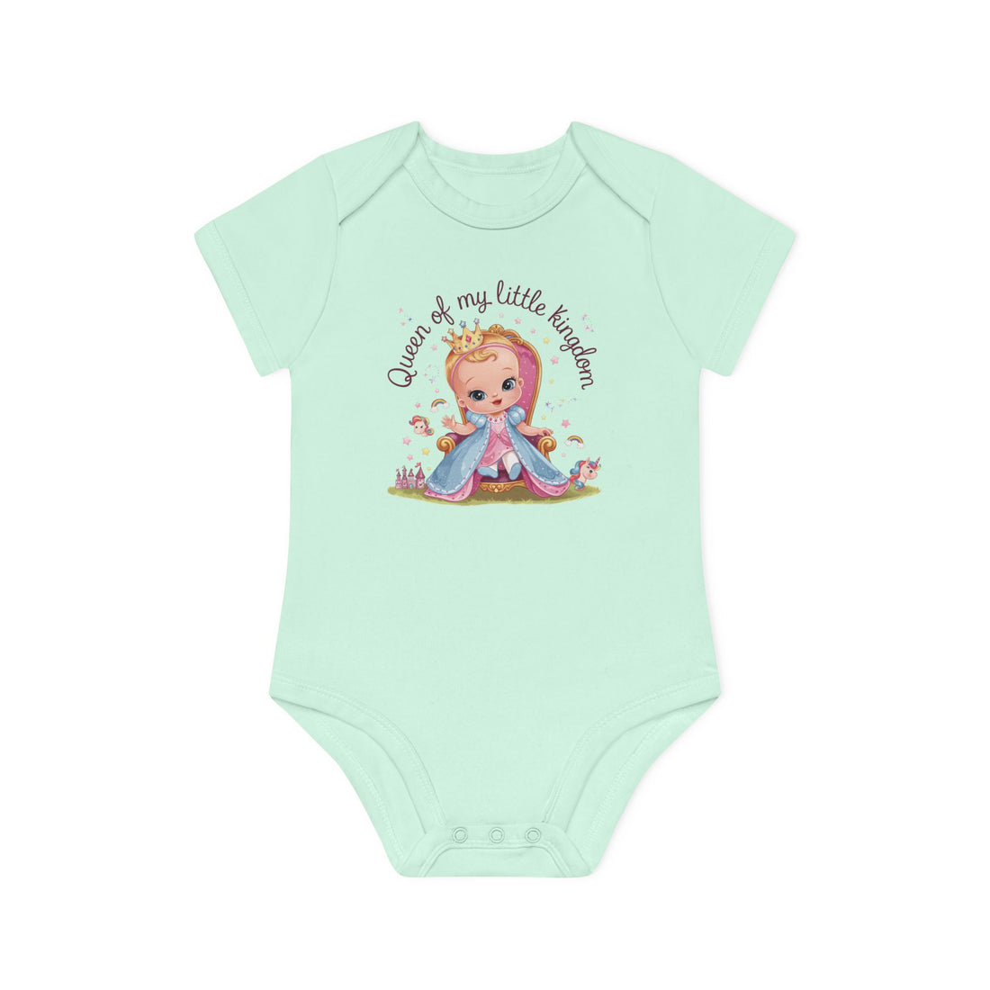 "Queen of my little kingdom" Baby Organic Short Sleeve Bodysuit