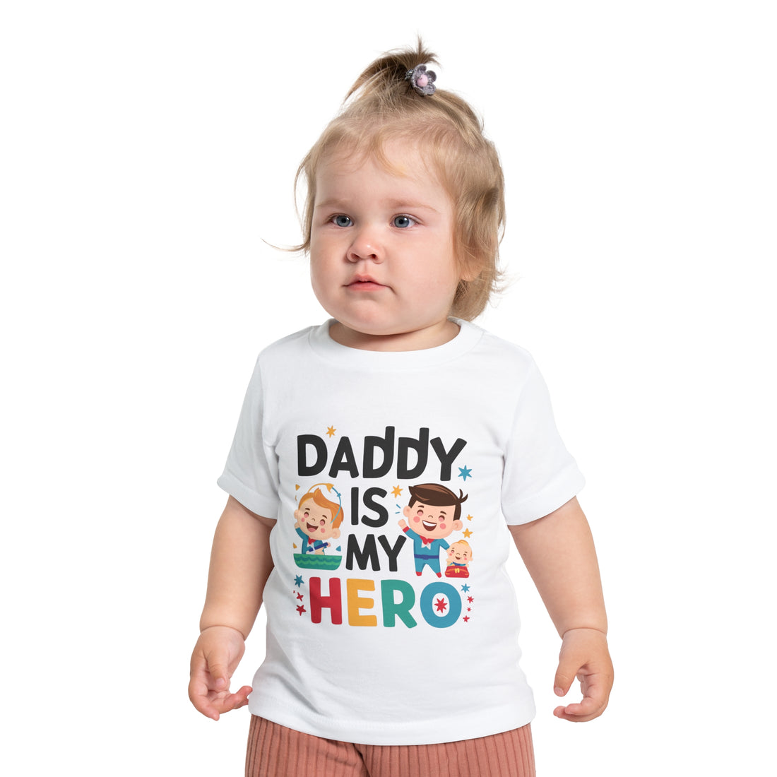 "Daddy is my hero" Baby Short Sleeve T-Shirt