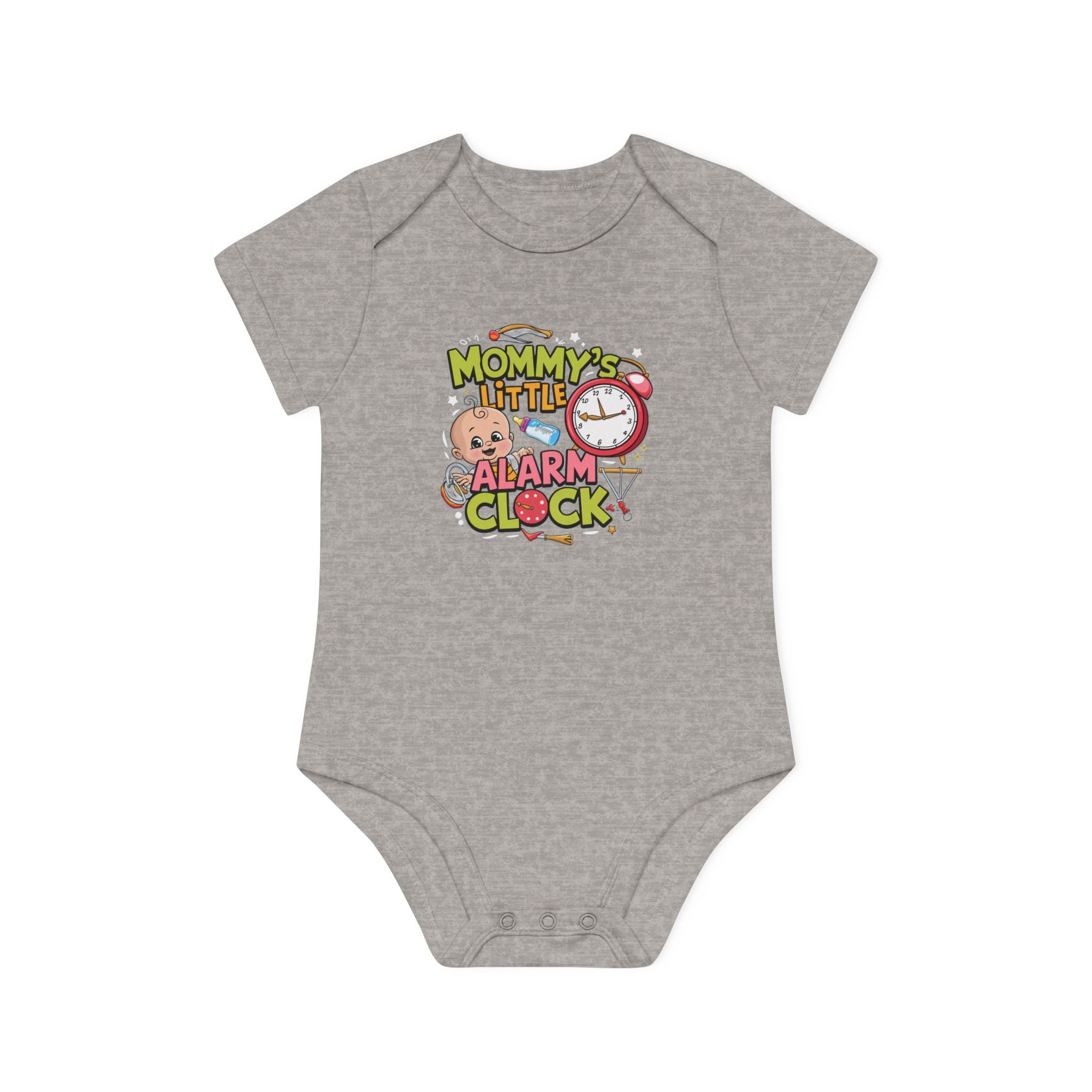 "Mommy's little alarm clock" Baby Organic Short Sleeve Bodysuit
