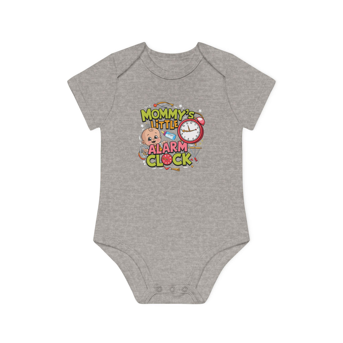 "Mommy's little alarm clock" Baby Organic Short Sleeve Bodysuit