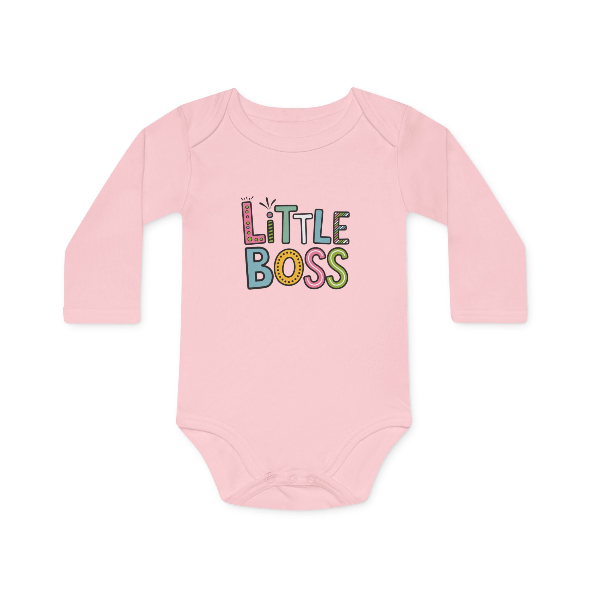 "Little boss" Baby Long-Sleeve Organic Bodysuit