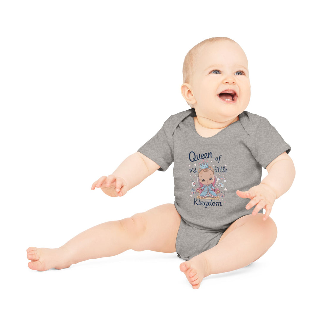 "Queen of my little kingdom" Baby Organic Short Sleeve Bodysuit