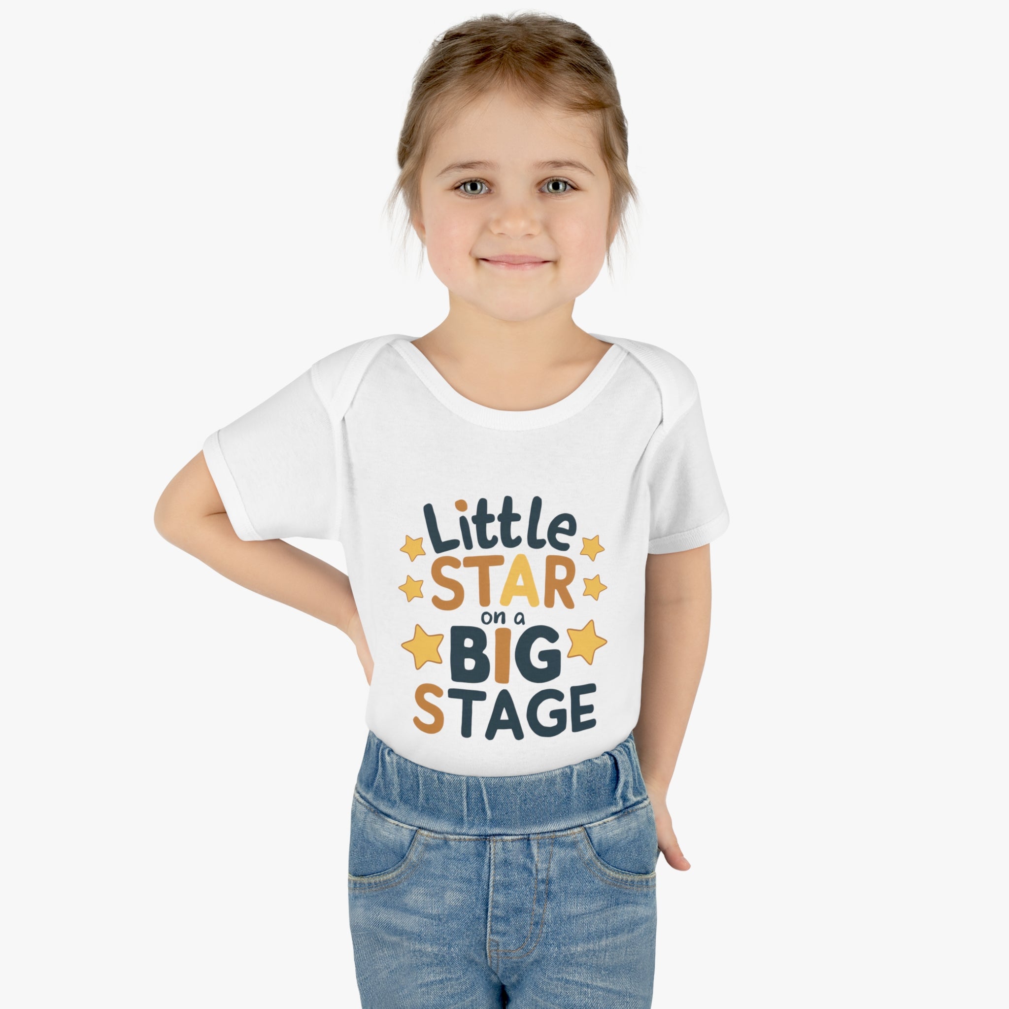 "Little star on a big stage" Infant Baby Rib Bodysuit