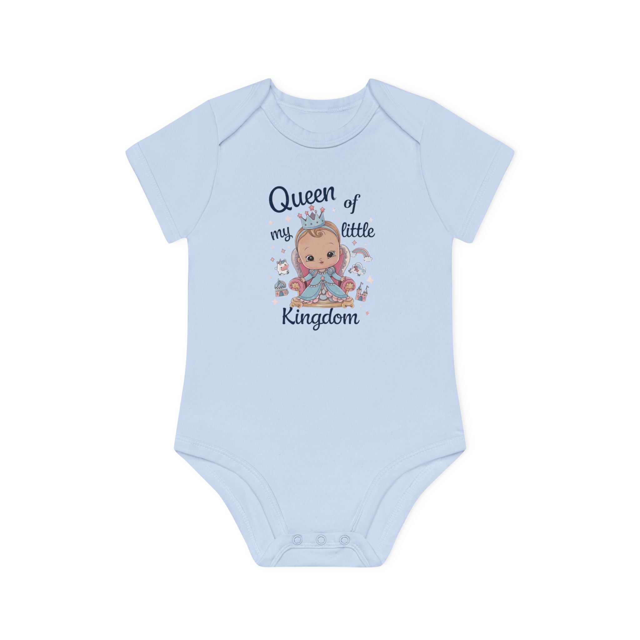 "Queen of my little kingdom" Baby Organic Short Sleeve Bodysuit
