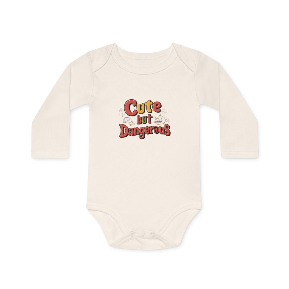 "Cute but dangerous" Baby Long-Sleeve Organic Bodysuit