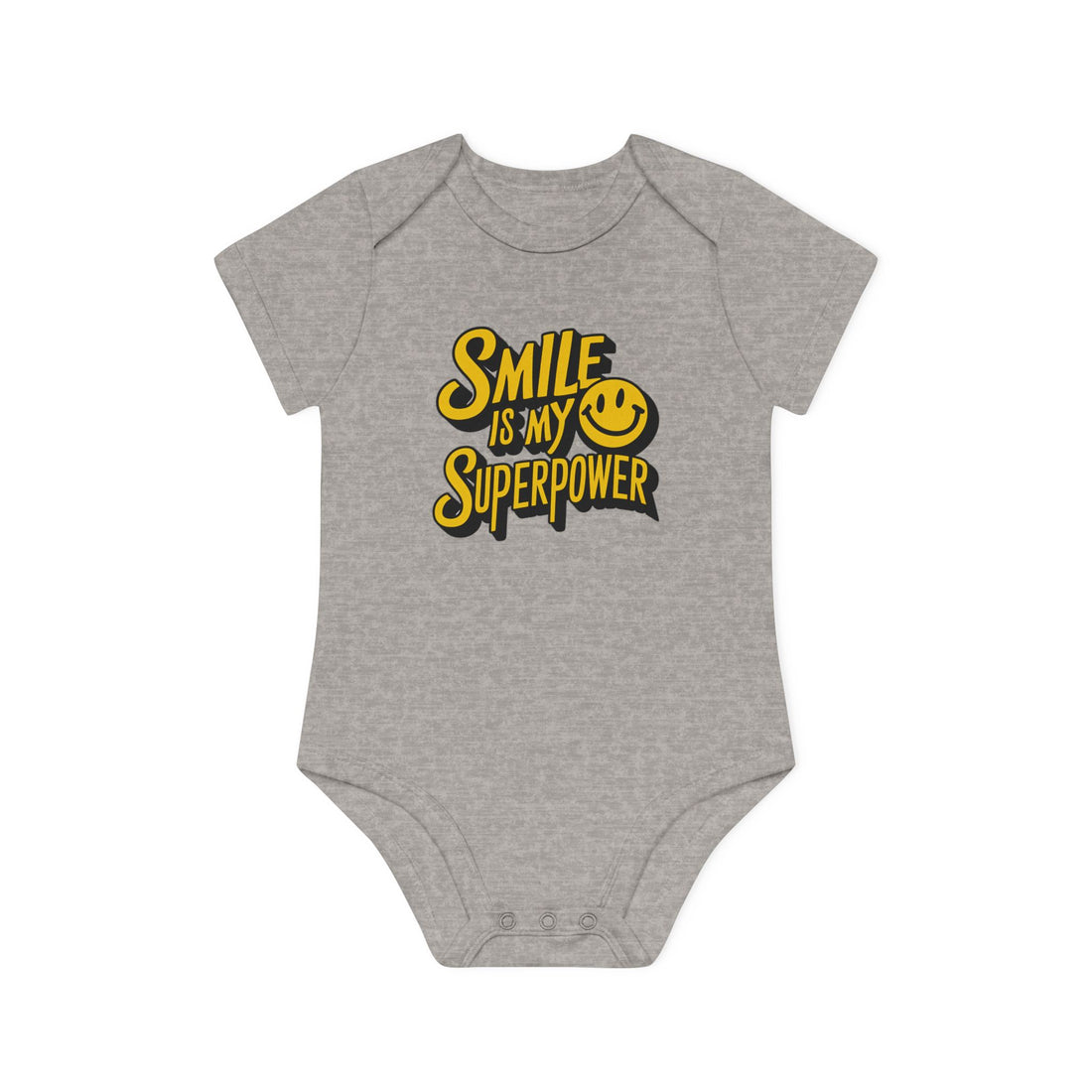 "Smile is my superpower" Baby Organic Short Sleeve Bodysuit