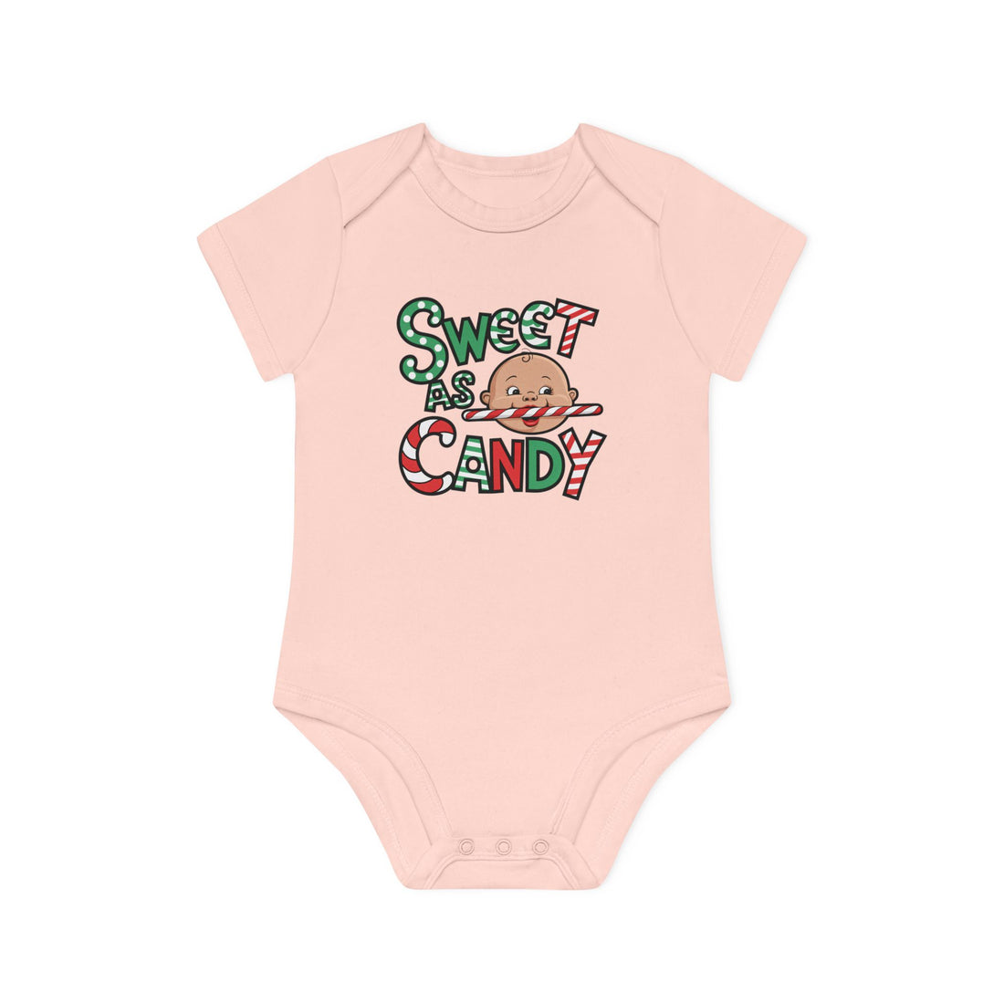 "Sweet as candy" Baby Organic Short Sleeve Bodysuit