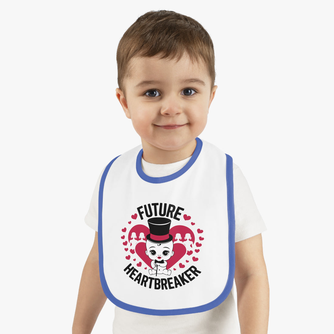 "Future heartbreaker" Baby Contrast Trim Jersey Bib