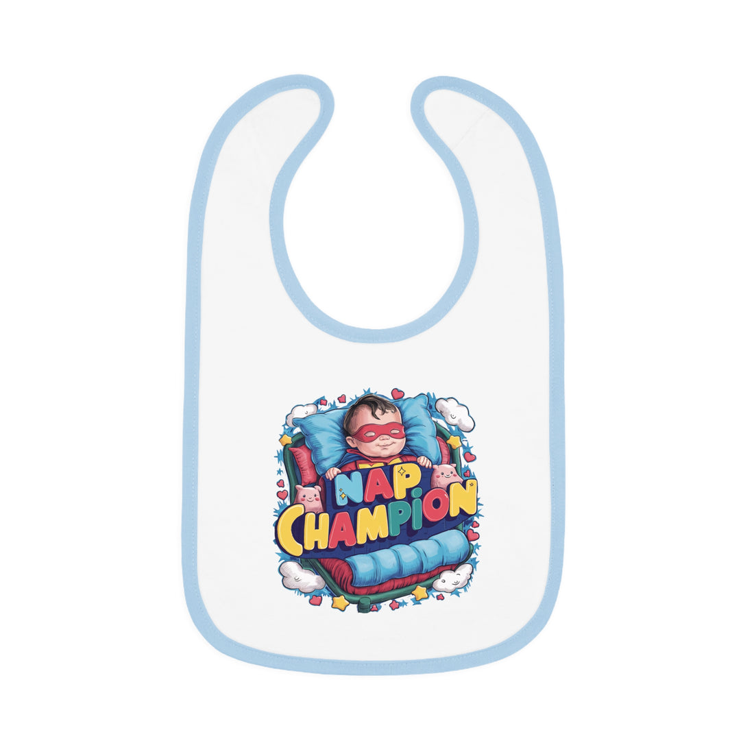 "Nap champion" Baby Contrast Trim Jersey Bib