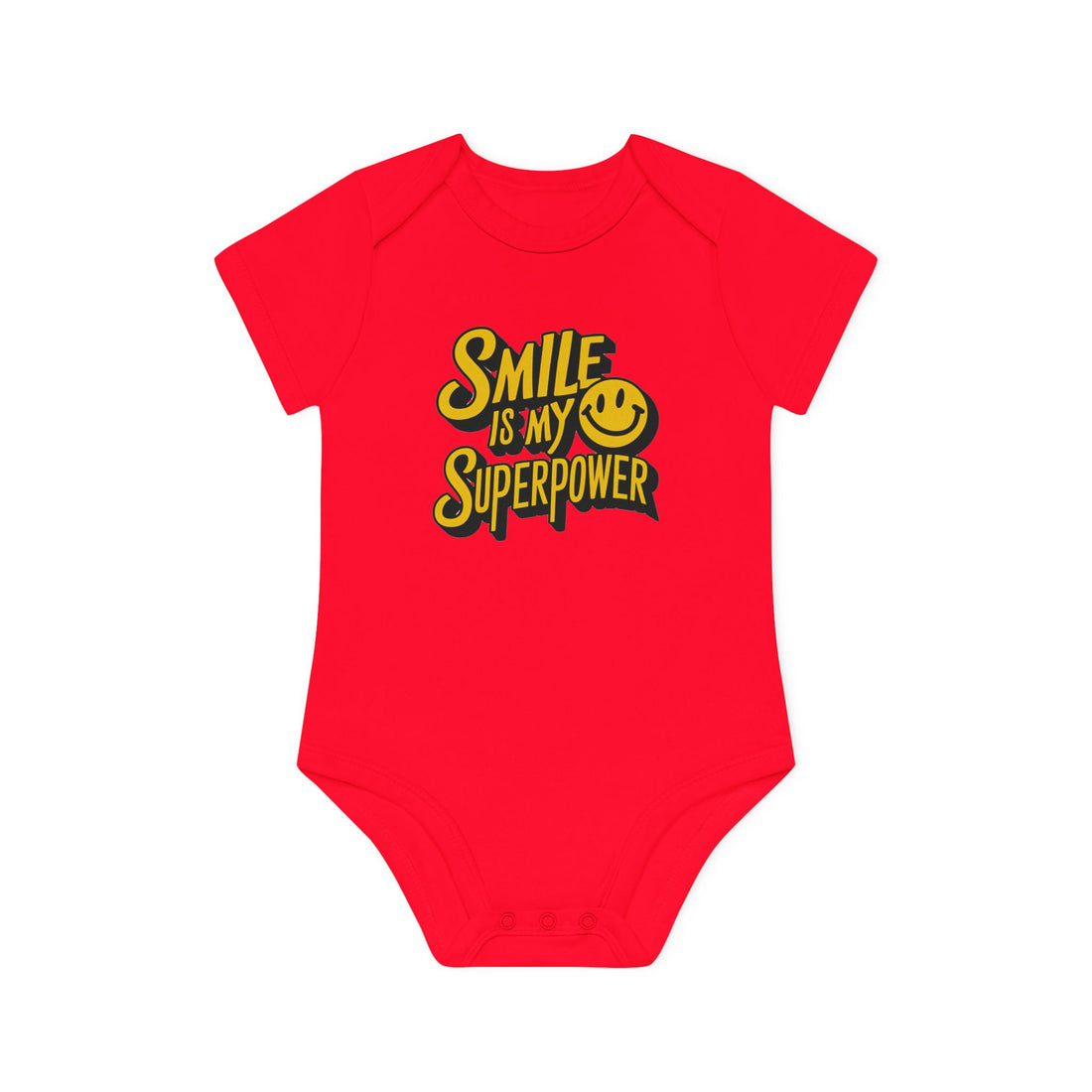 "Smile is my superpower" Baby Organic Short Sleeve Bodysuit