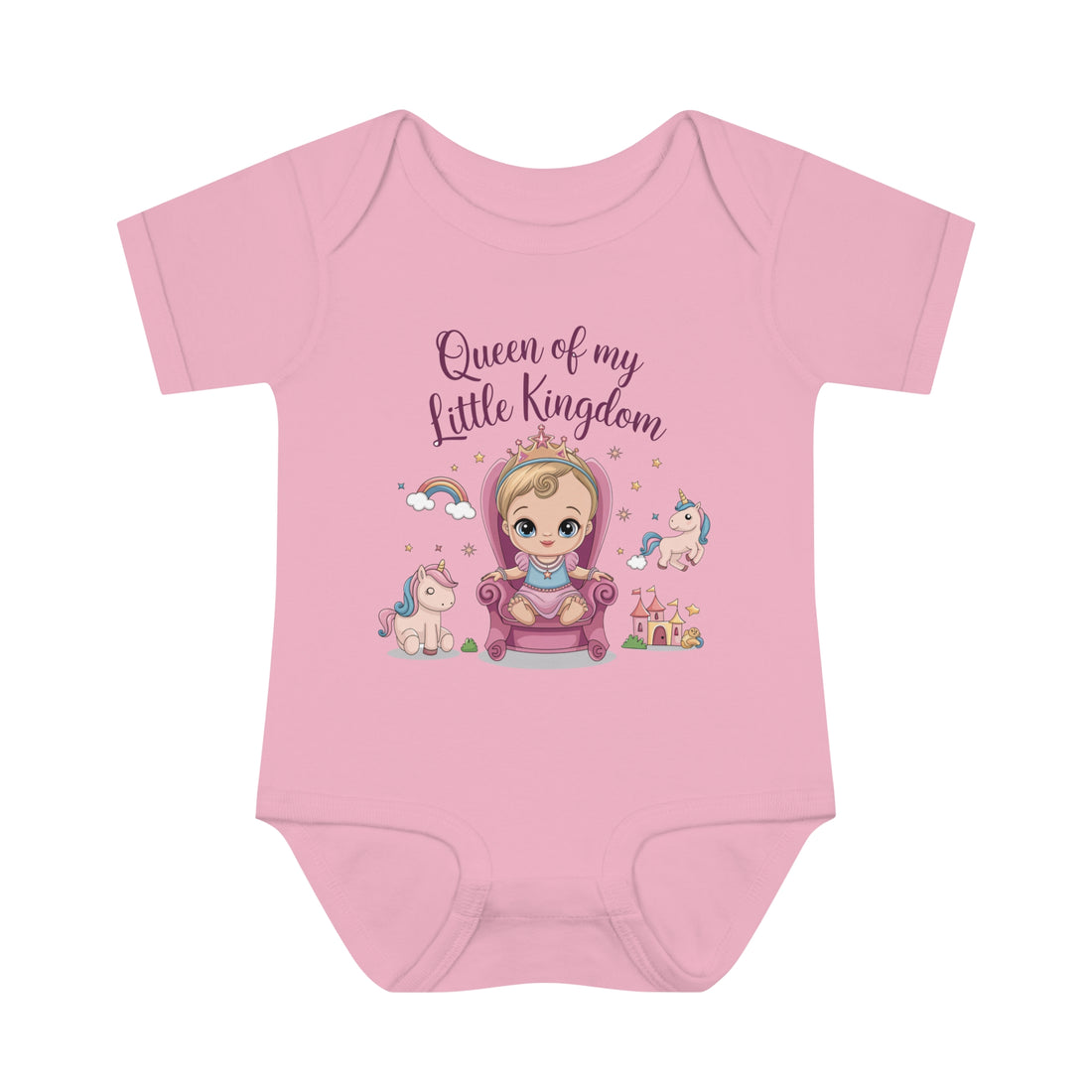 "Queen of my little kingdom" Infant Baby Rib Bodysuit