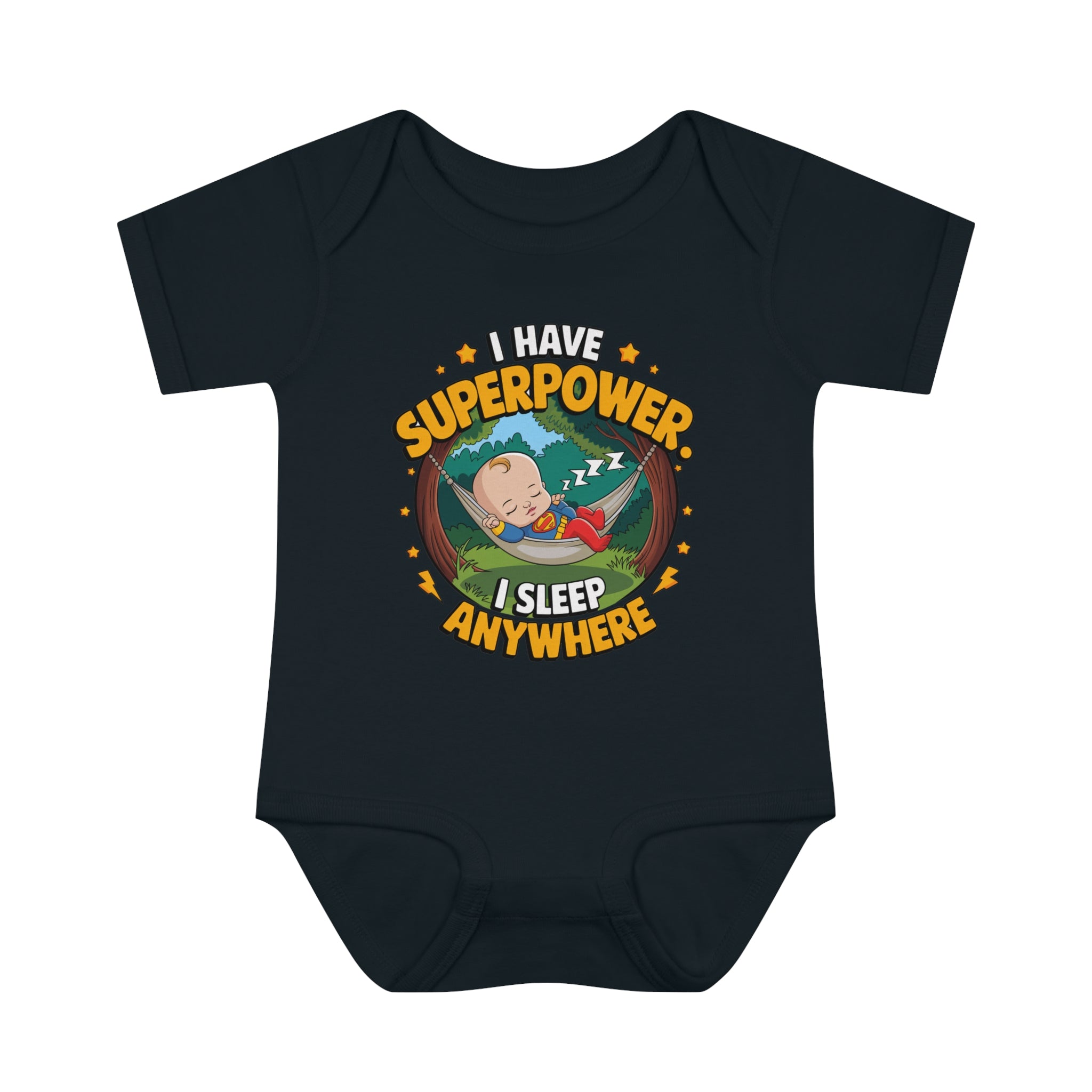 "I have a superpower I sleep anywhere" Infant Baby Rib Bodysuit