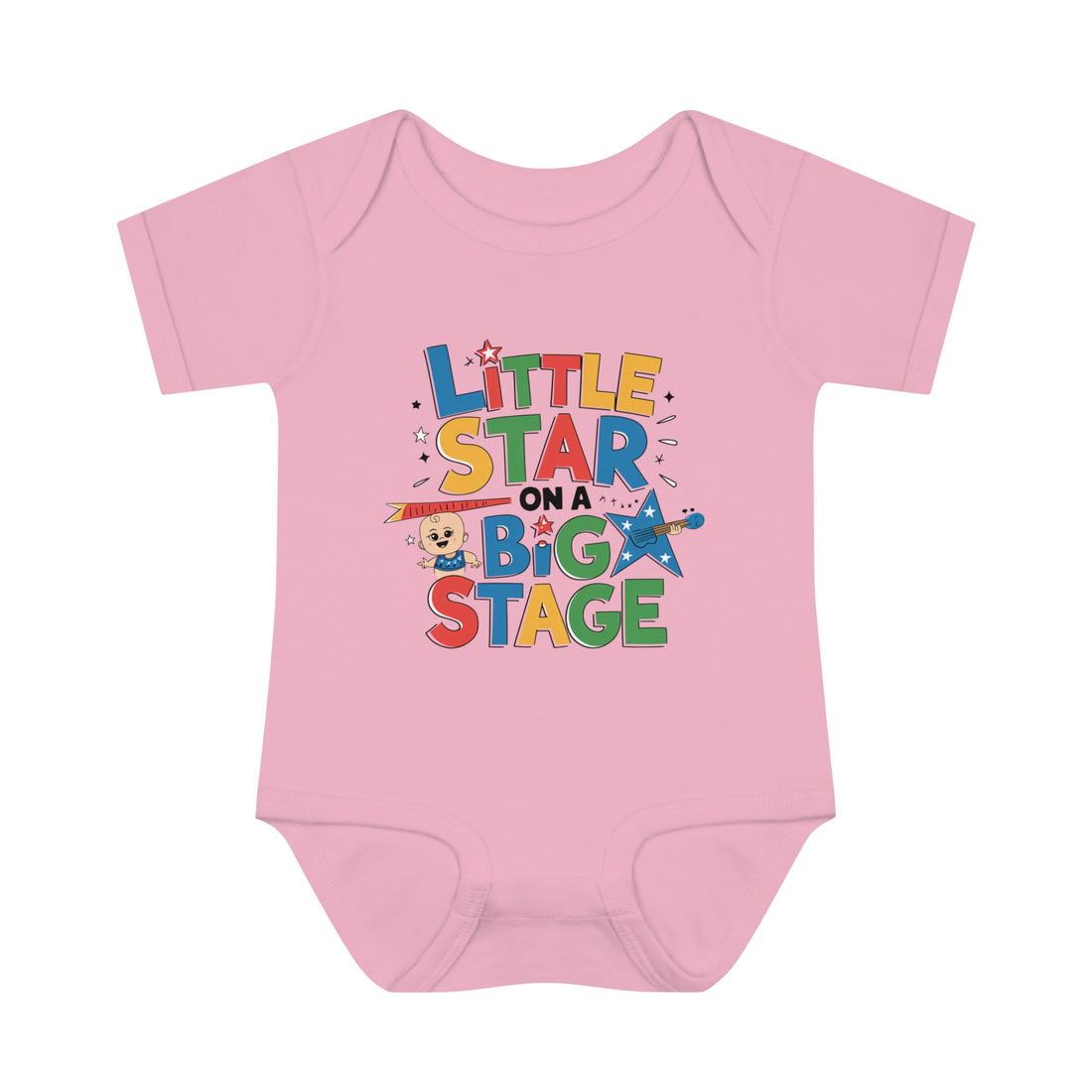 "Little star on a big stage" Infant Baby Rib Bodysuit