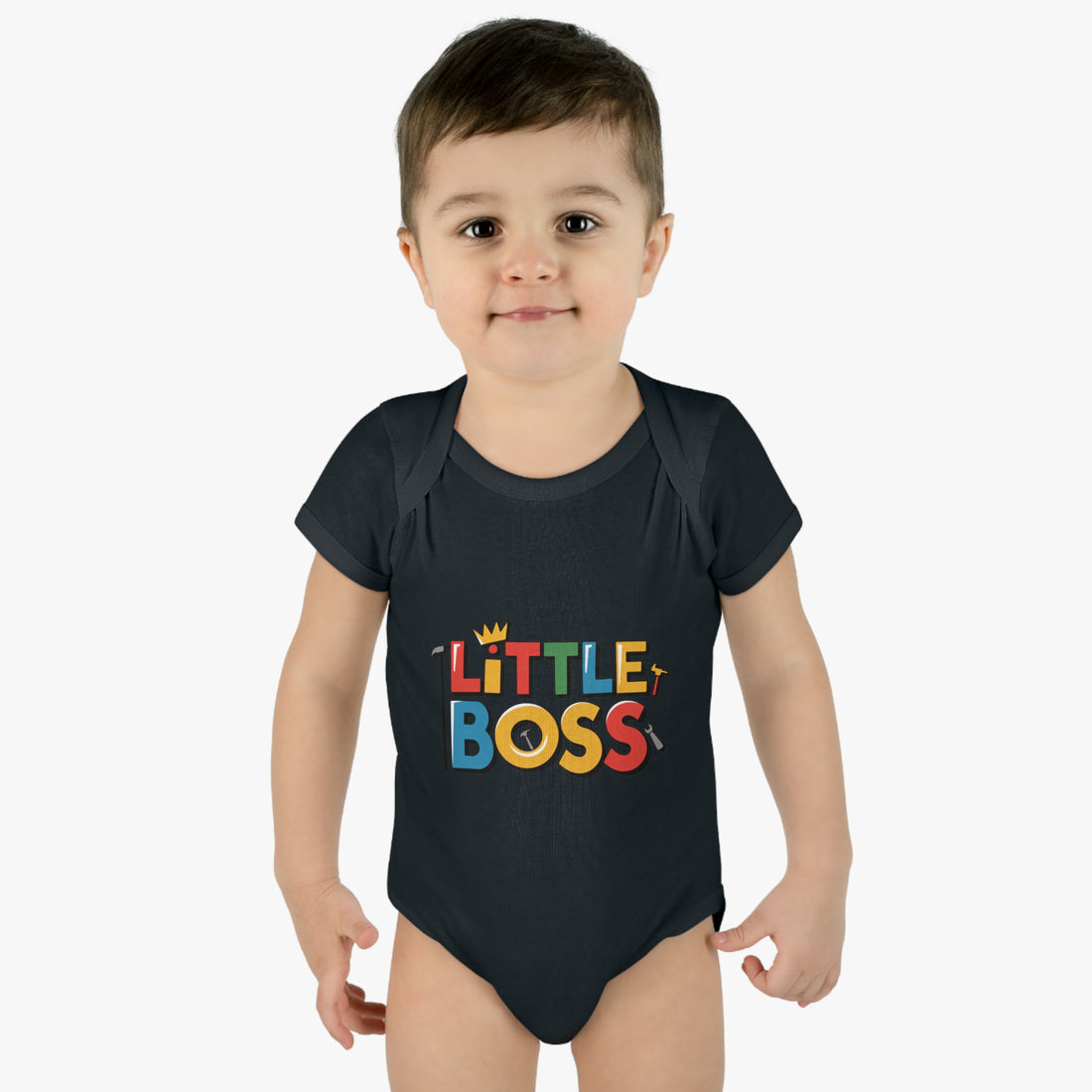 "Little boss" Infant Baby Rib Bodysuit