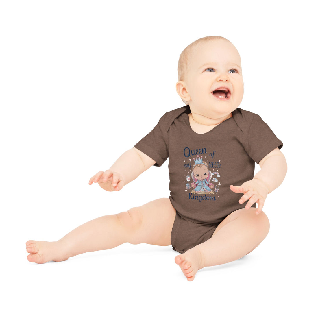 "Queen of my little kingdom" Baby Organic Short Sleeve Bodysuit