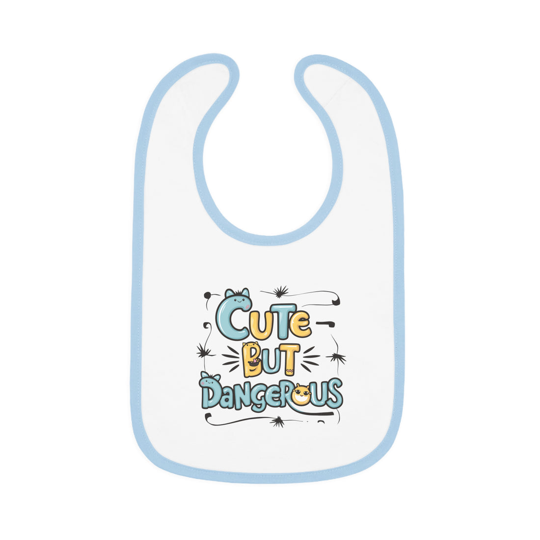 "Cute but dangerous" Baby Contrast Trim Jersey Bib