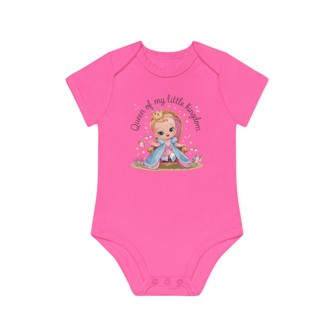 "Queen of my little kingdom" Baby Organic Short Sleeve Bodysuit