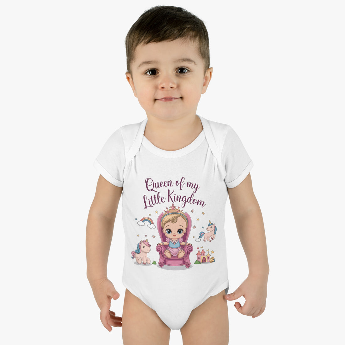 "Queen of my little kingdom" Infant Baby Rib Bodysuit