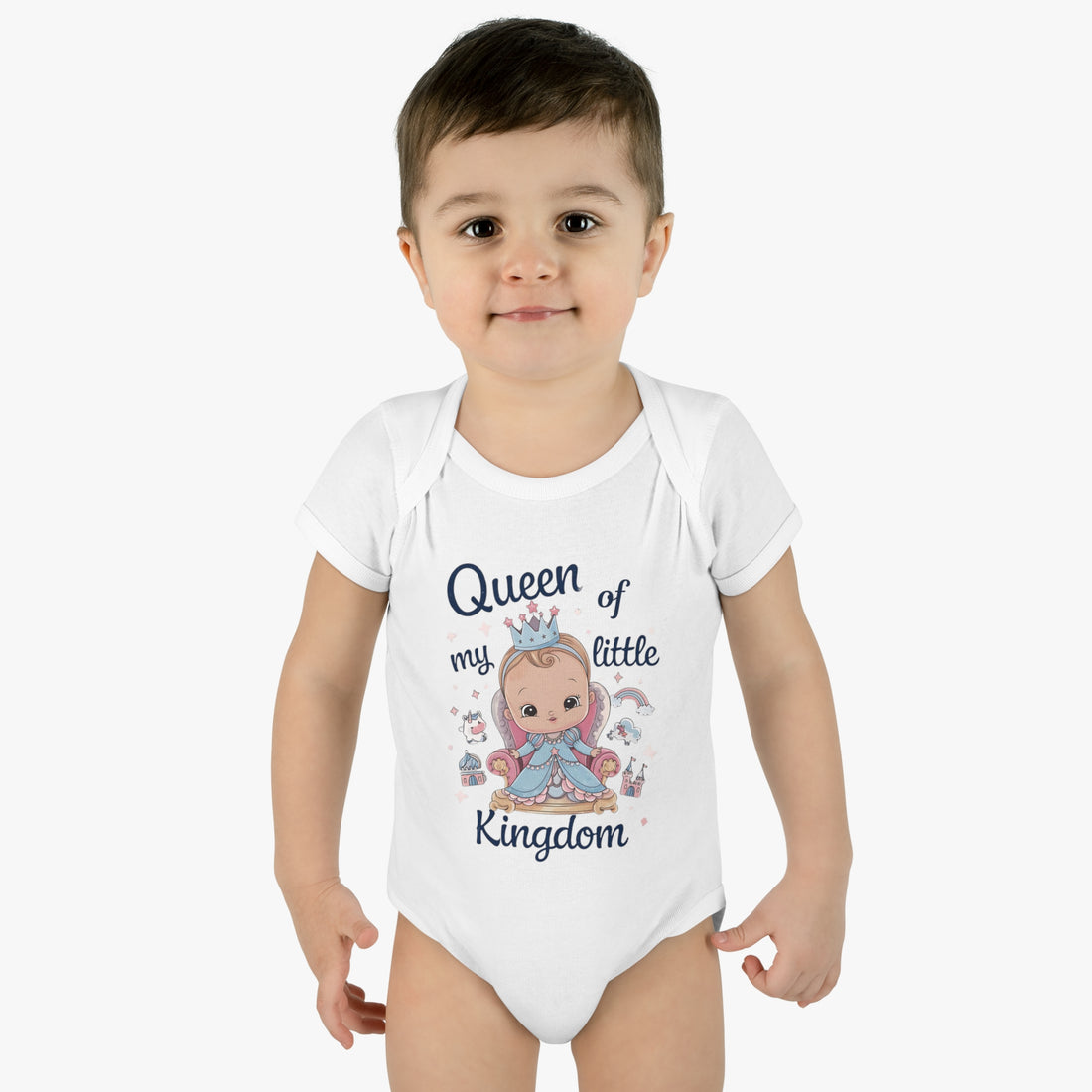 "Queen of my little kingdom" Infant Baby Rib Bodysuit