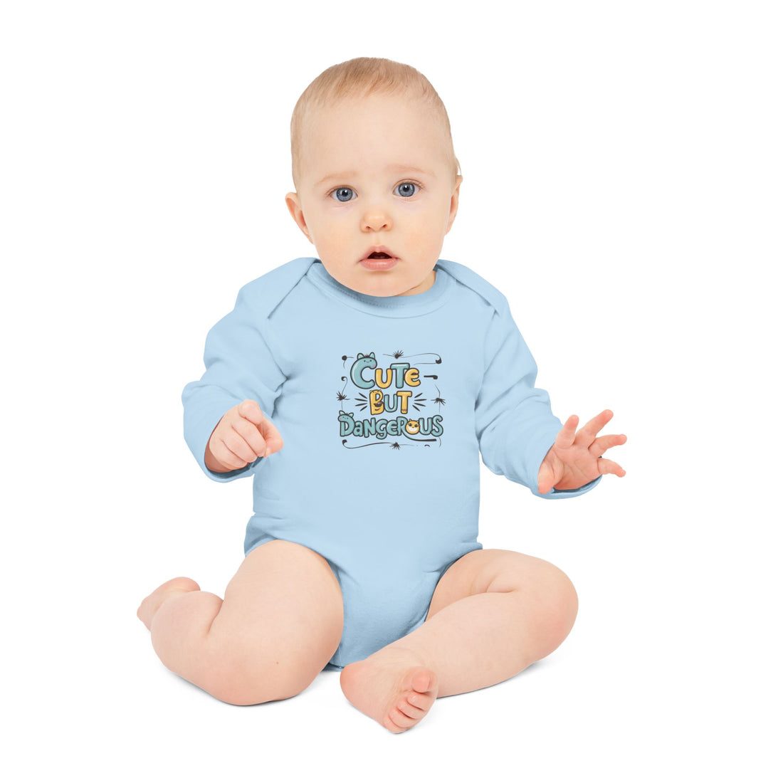 "Cute but dangerous" Baby Long-Sleeve Organic Bodysuit