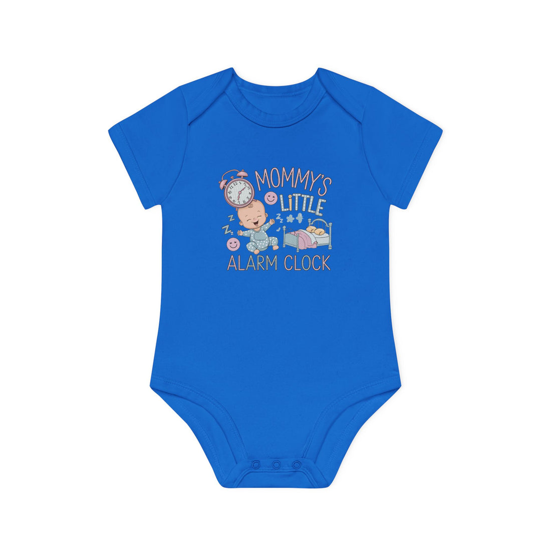 "Mommy's little alarm clock" Baby Organic Short Sleeve Bodysuit