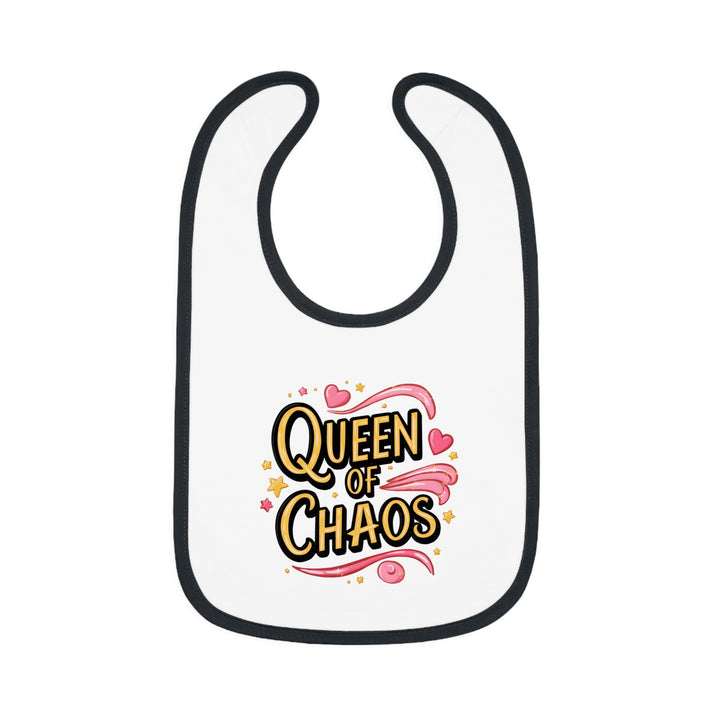 "Queen of chaos" Baby Contrast Trim Jersey Bib