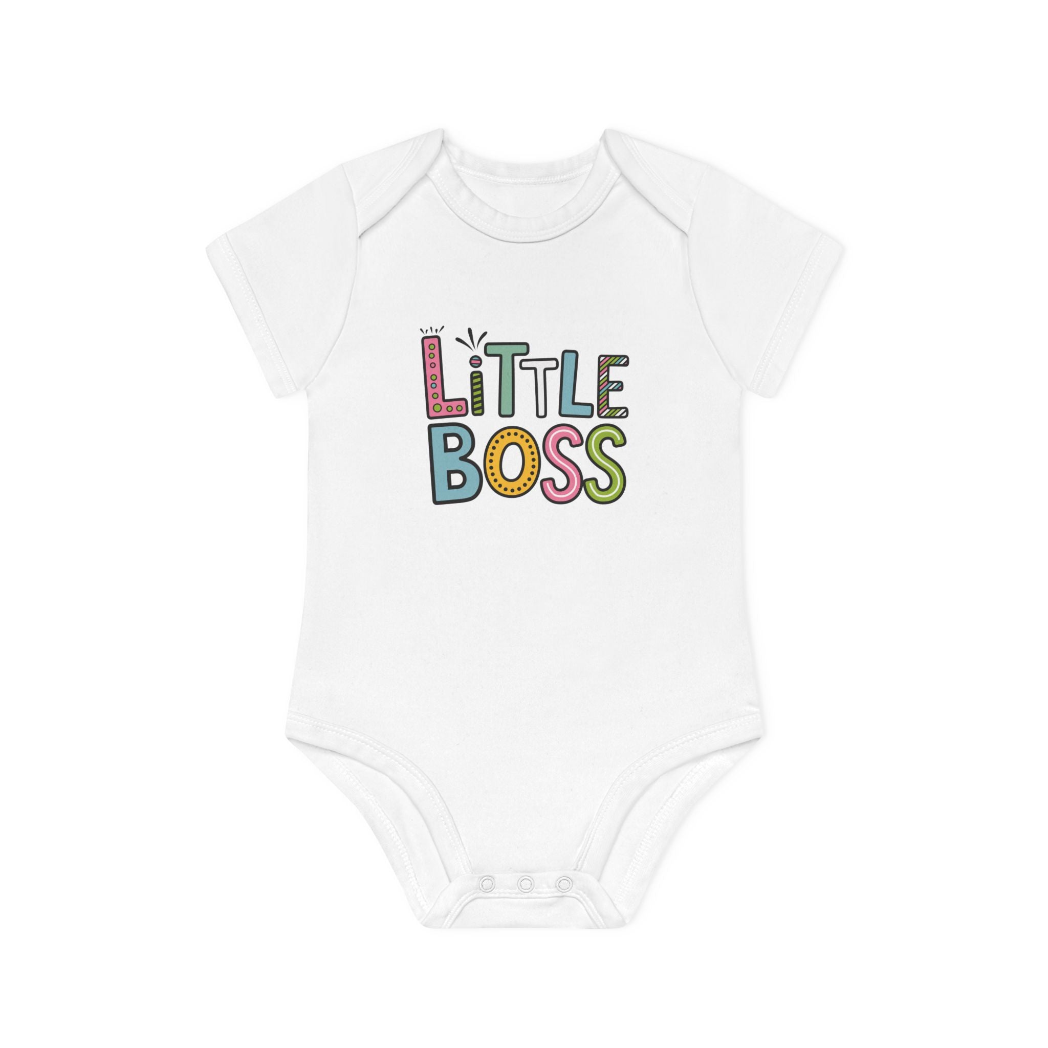 "Little boss" Baby Organic Short Sleeve Bodysuit