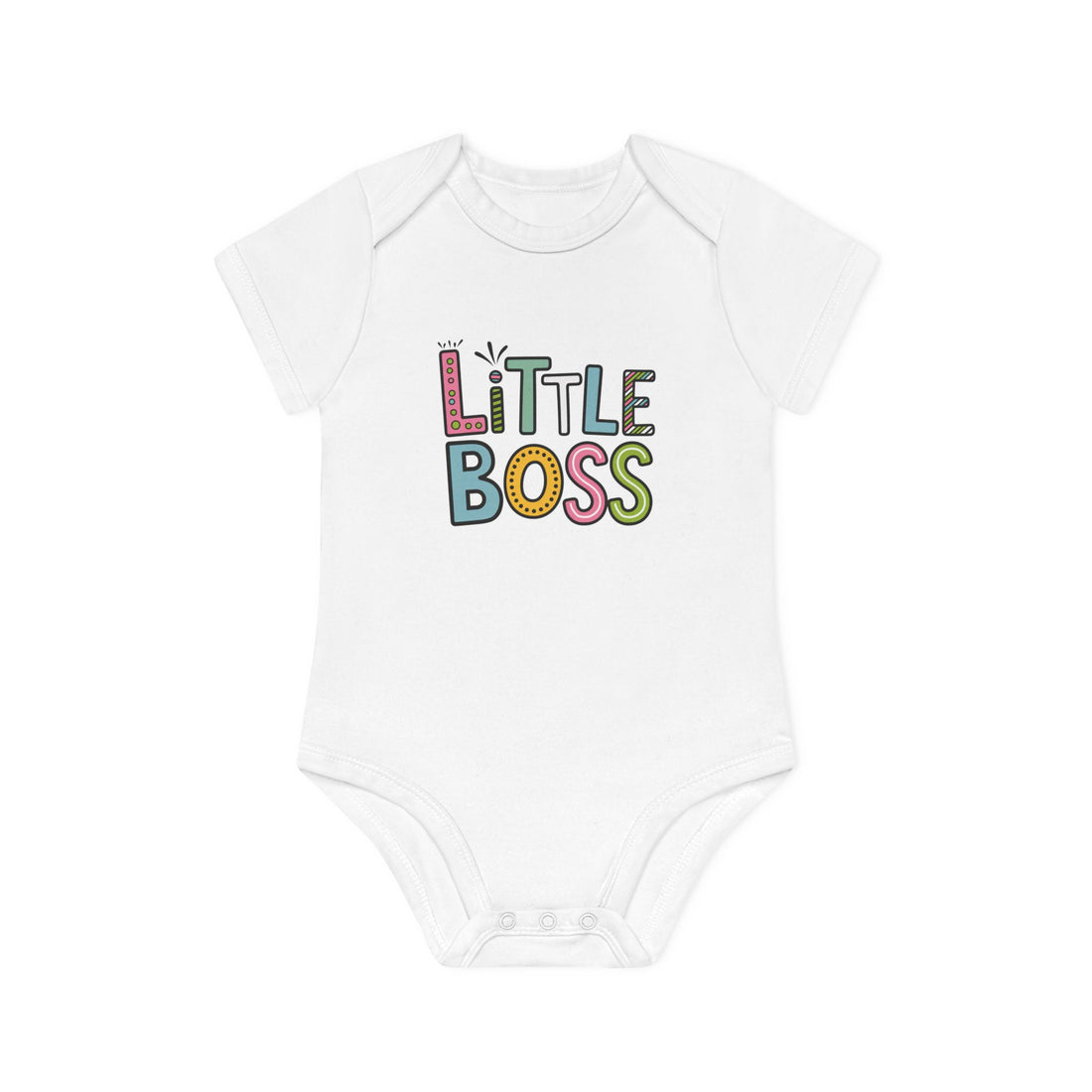 "Little boss" Baby Organic Short Sleeve Bodysuit