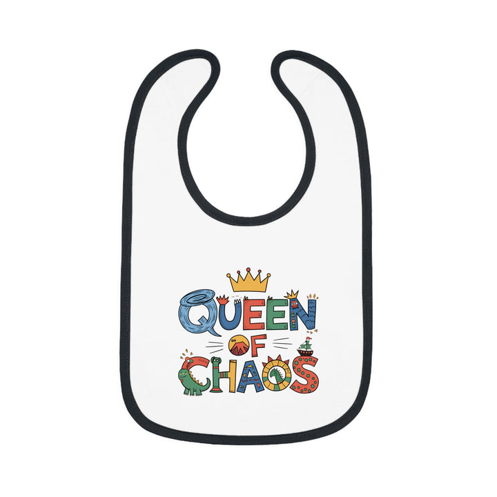 "Queen of chaos" Baby Contrast Trim Jersey Bib