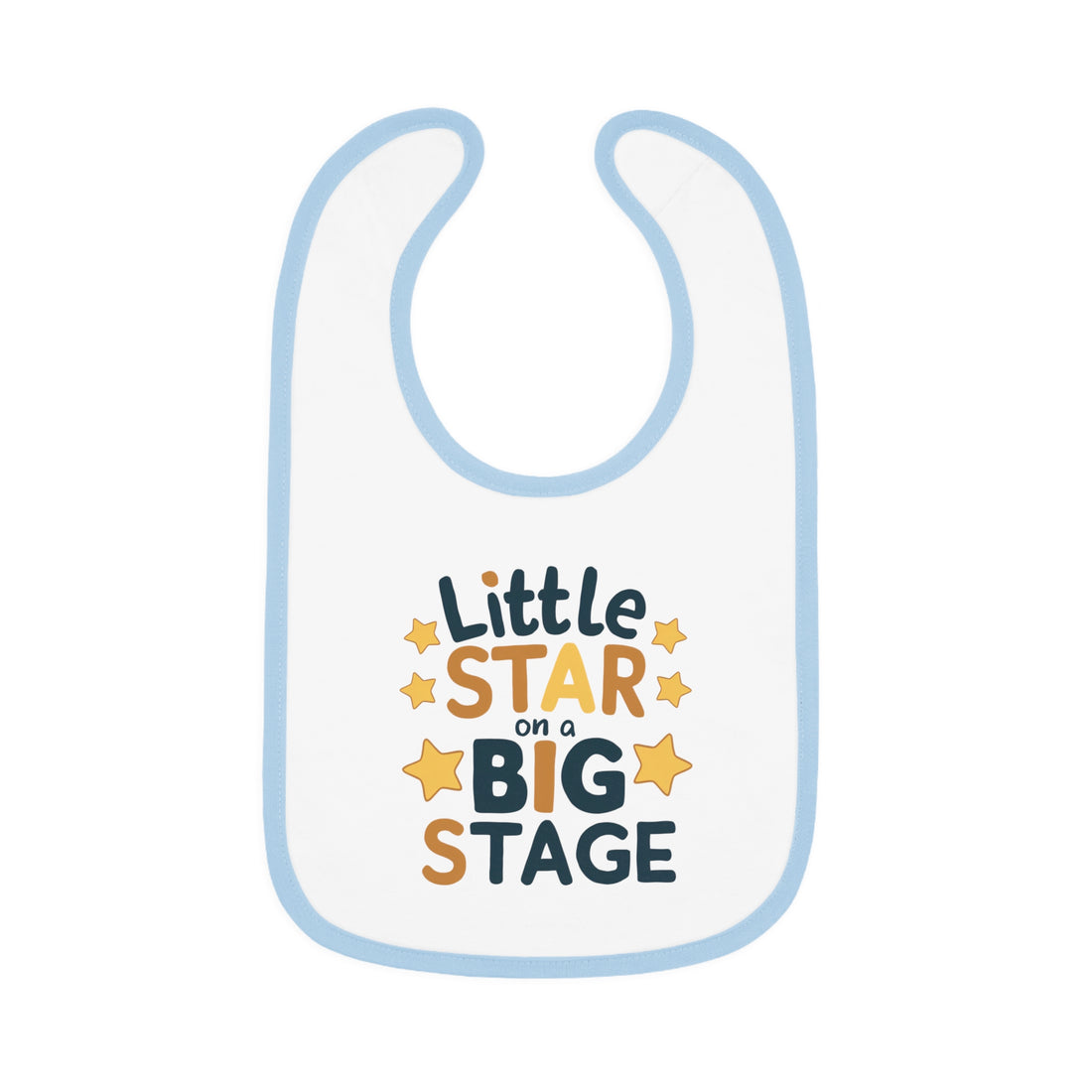 "Little star on a big stage" Baby Contrast Trim Jersey Bib