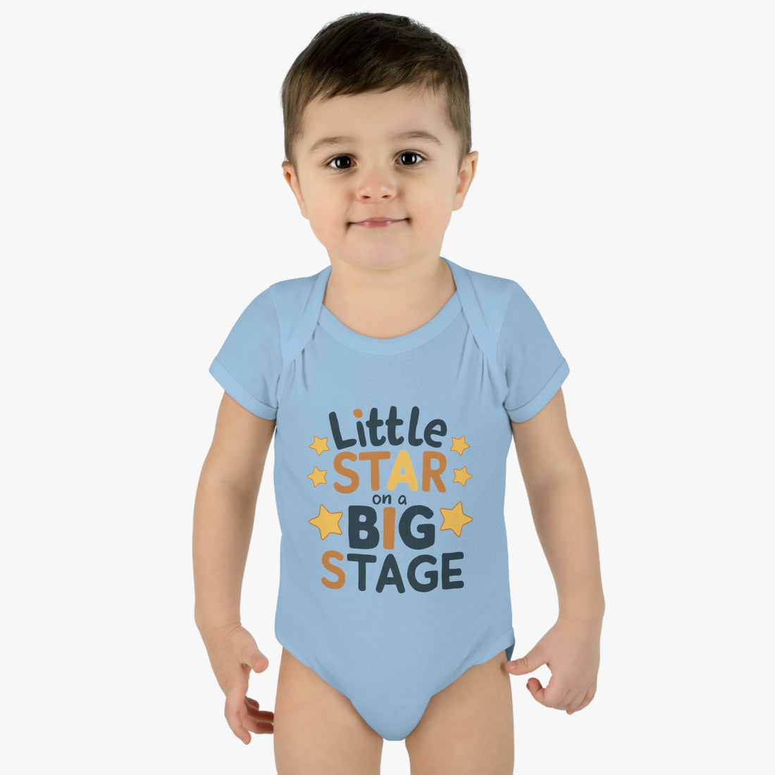 "Little star on a big stage" Infant Baby Rib Bodysuit