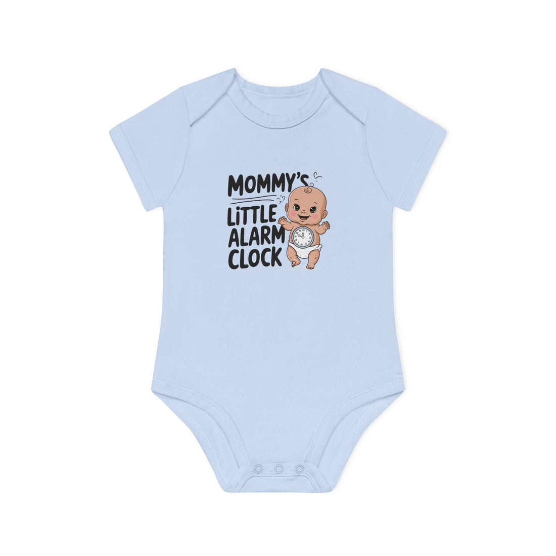 "Mommy's little alarm clock" Baby Organic Short Sleeve Bodysuit