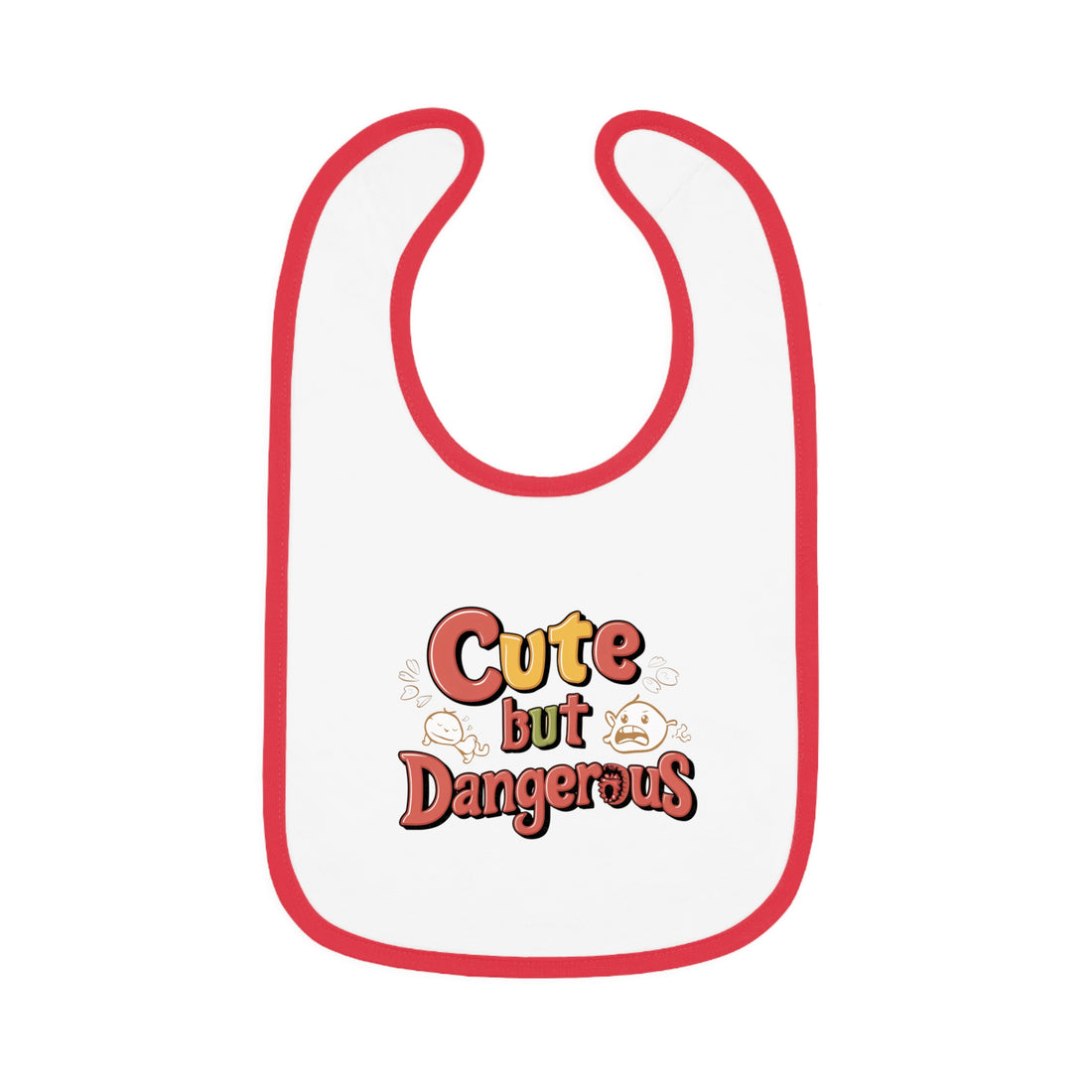 "Cute but dangerous" Baby Contrast Trim Jersey Bib