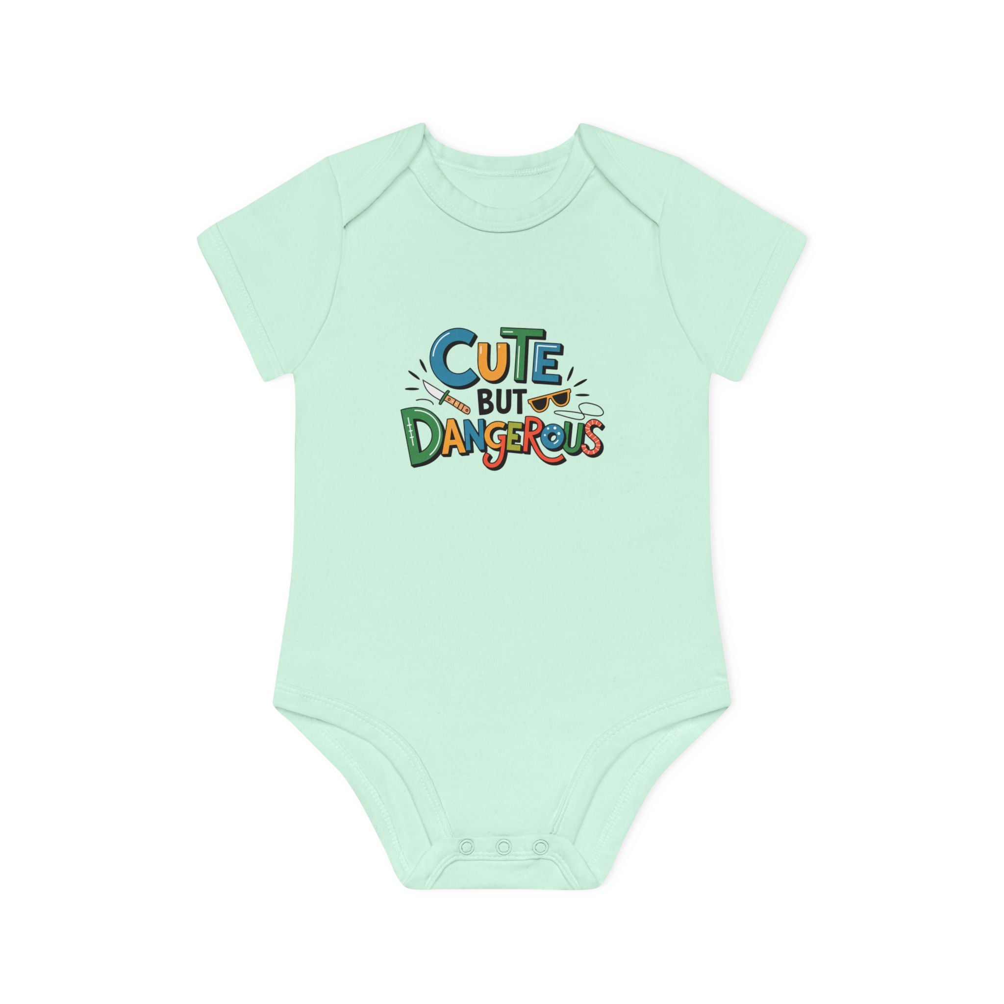 "Cute but dangerous" Baby Organic Short Sleeve Bodysuit