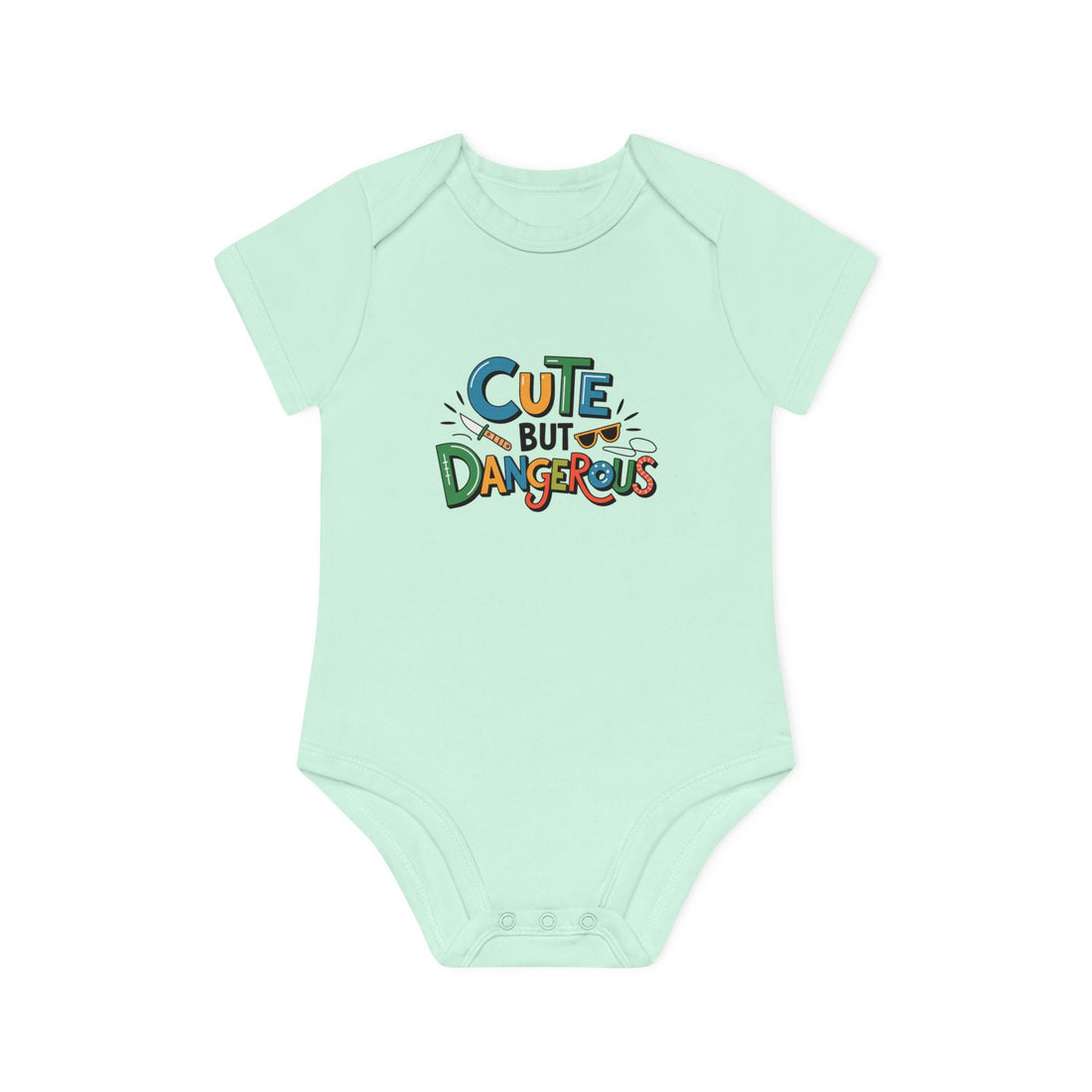 "Cute but dangerous" Baby Organic Short Sleeve Bodysuit