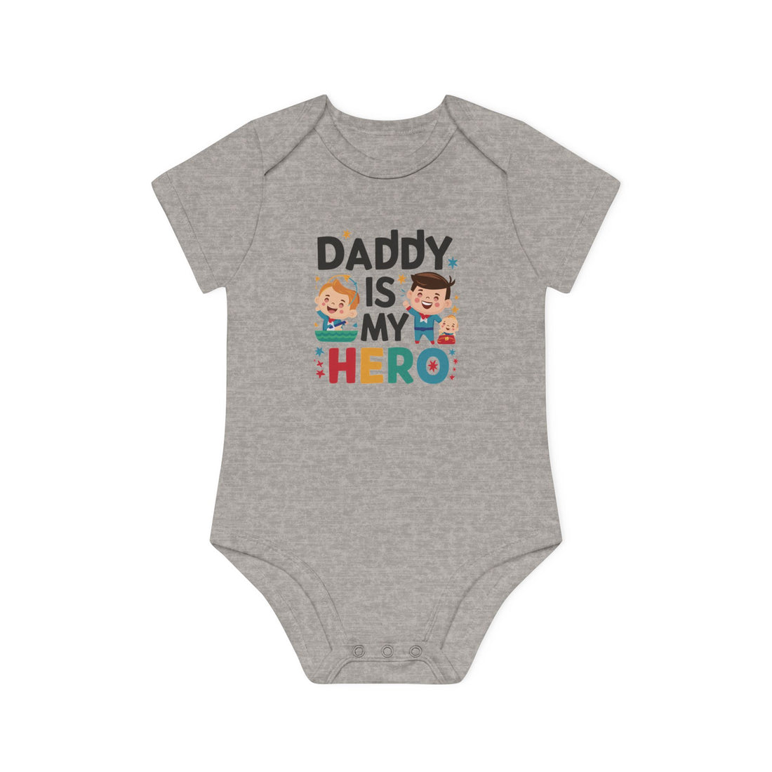 "Daddy is my hero" Baby Organic Short Sleeve Bodysuit