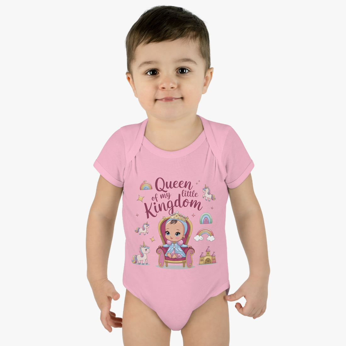 "Queen of my little kingdom" Infant Baby Rib Bodysuit