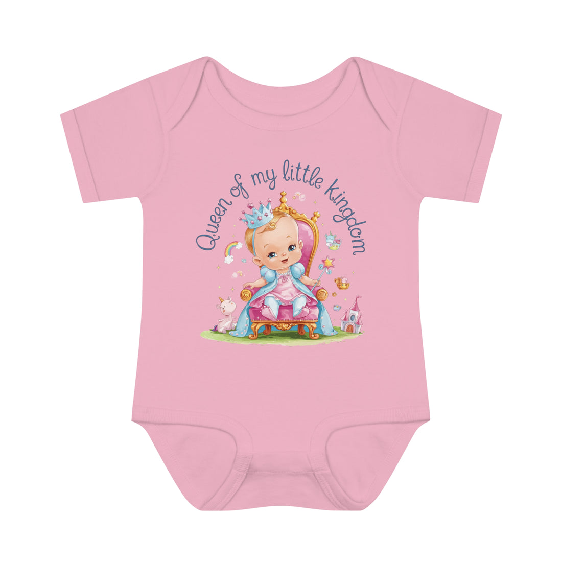 "Queen of my little kingdom" Infant Baby Rib Bodysuit