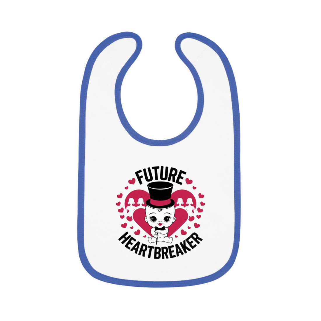 "Future heartbreaker" Baby Contrast Trim Jersey Bib