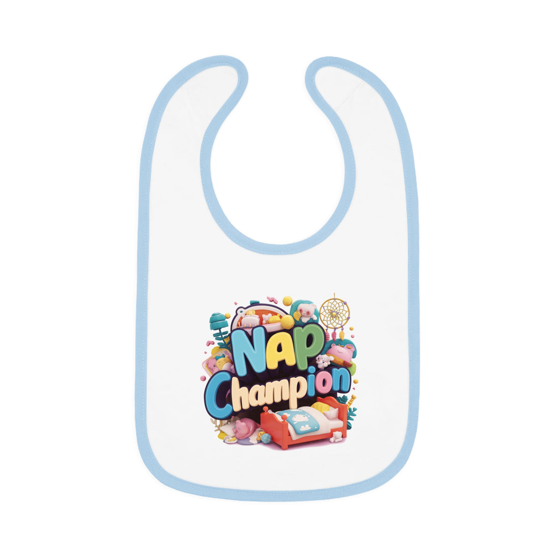 "Nap champion" Baby Contrast Trim Jersey Bib