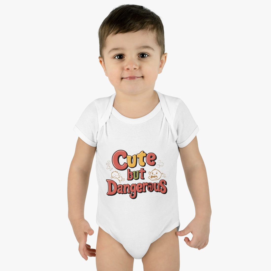 "Cute but dangerous" Infant Baby Rib Bodysuit