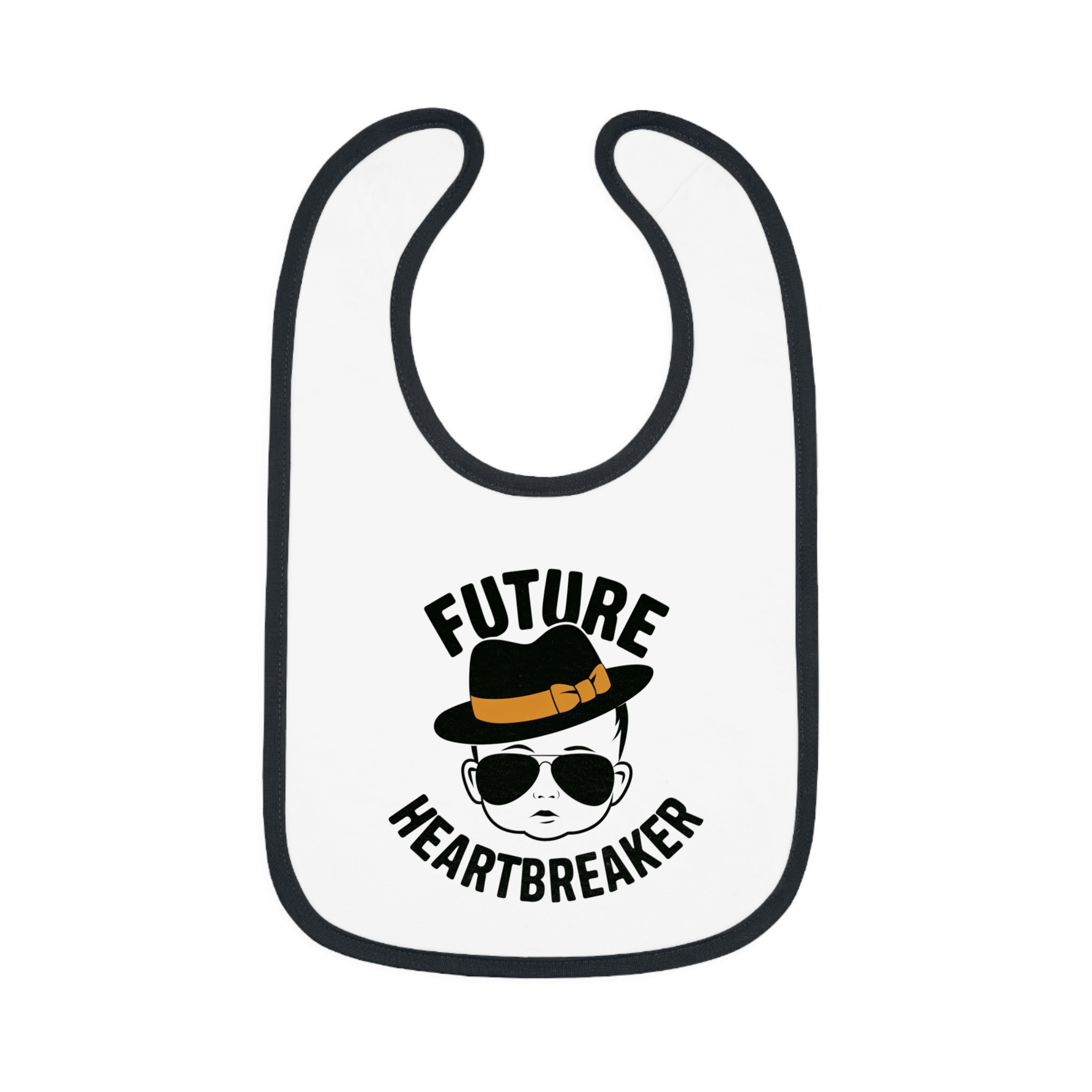 "Future heartbreaker" Baby Contrast Trim Jersey Bib