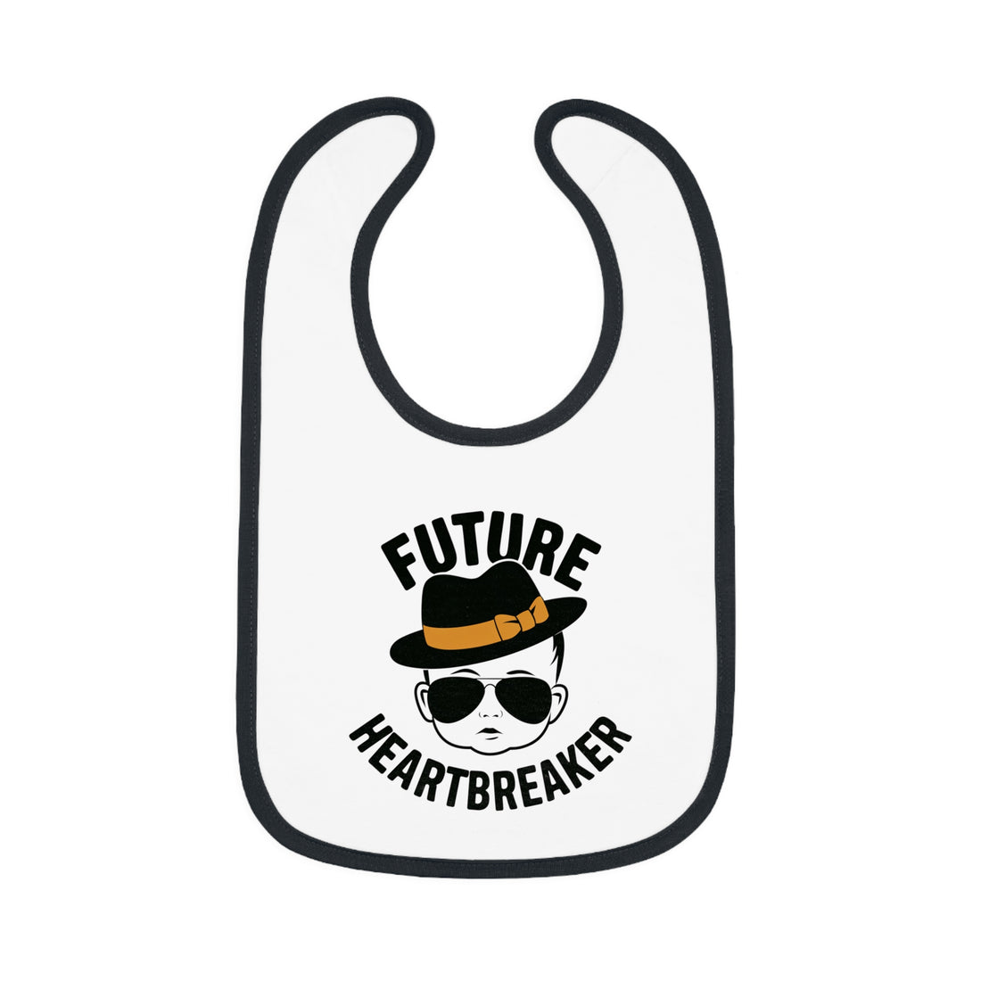 "Future heartbreaker" Baby Contrast Trim Jersey Bib