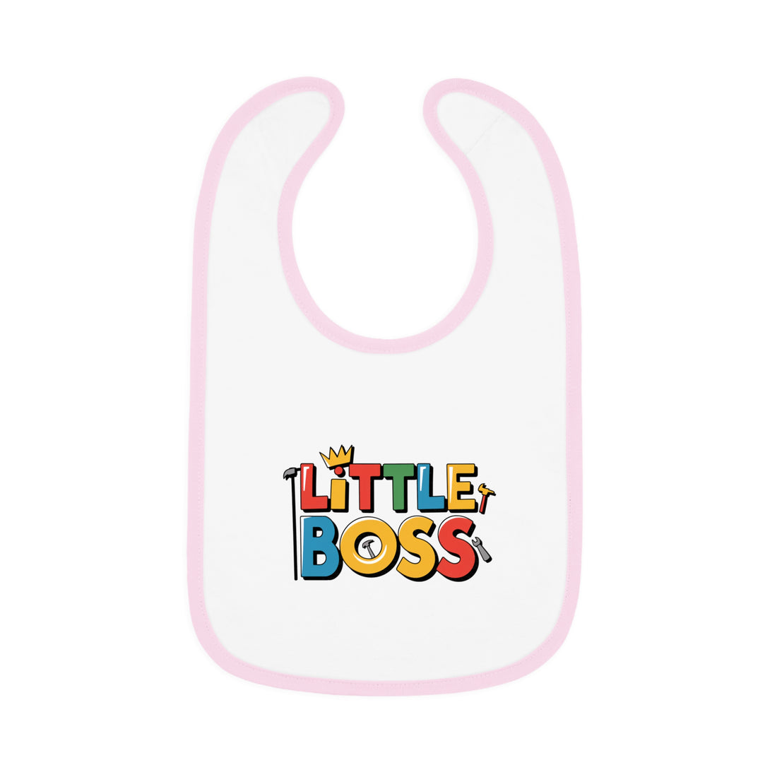 "Little boss" Baby Contrast Trim Jersey Bib