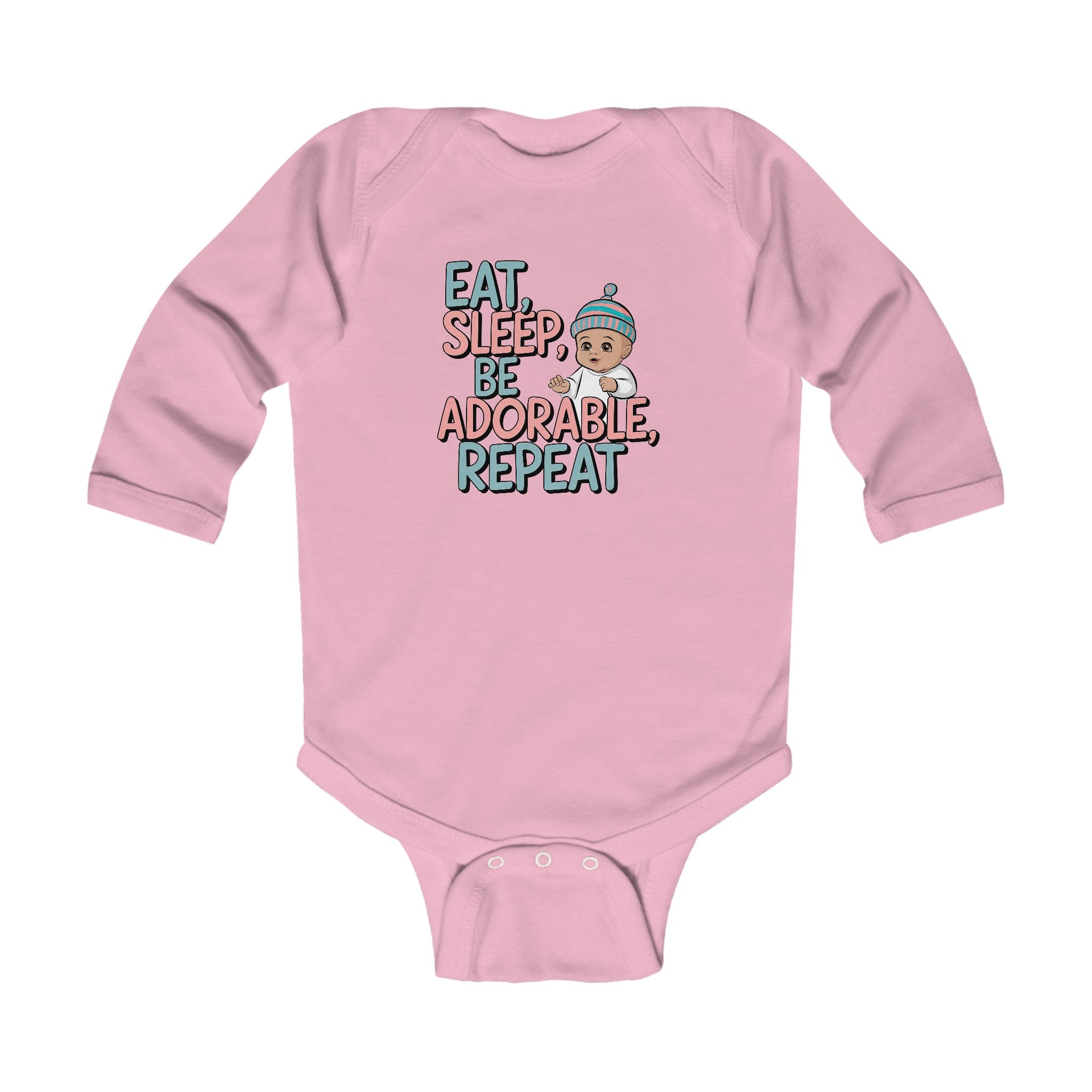 "Eat, sleep , be adorable, repeat" Infant Long Sleeve Bodysuit
