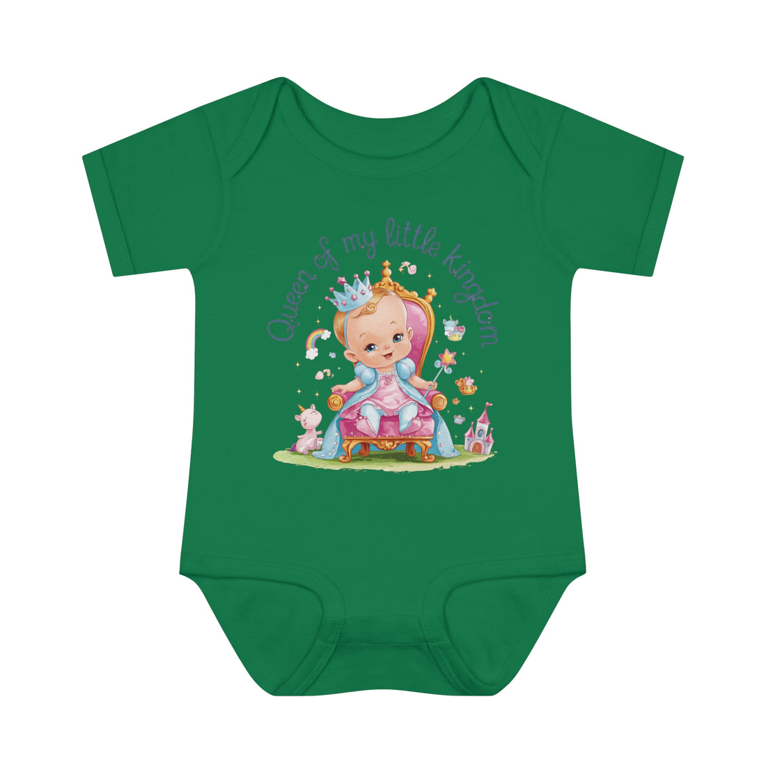 "Queen of my little kingdom" Infant Baby Rib Bodysuit